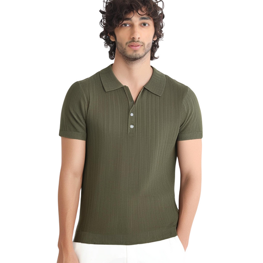 Knitted Solid T-Shirt